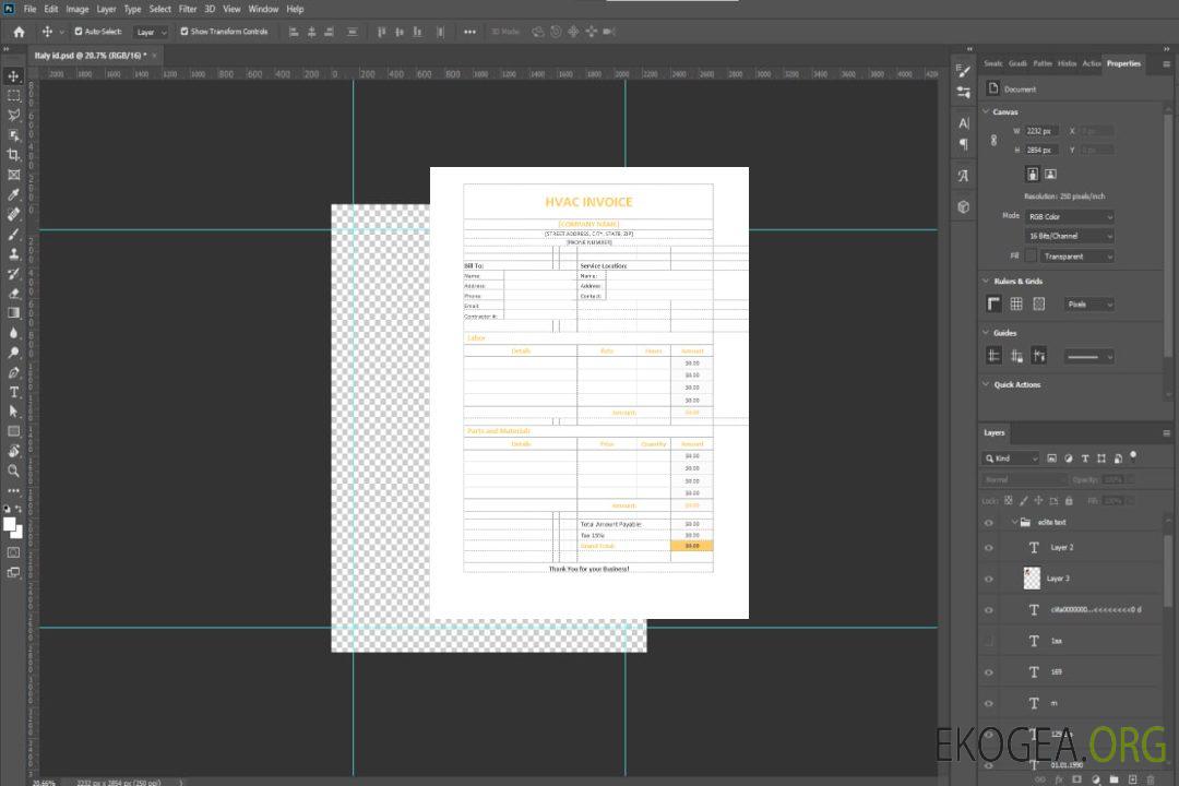 Modèle de facture CVC template